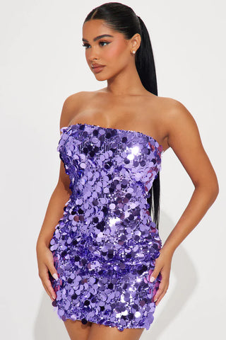 GLORIA STRAPLESS SEQUIN DRESS