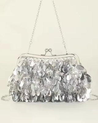 Sequins Clutch Purse, Chain Strap Sparkly Bag