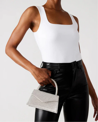 Flap Top handle Rhinestone Clutch Bag, Sparkly Diamante Purse