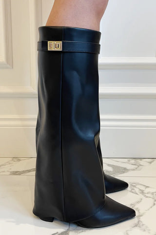 Fold Over Knee High Boots