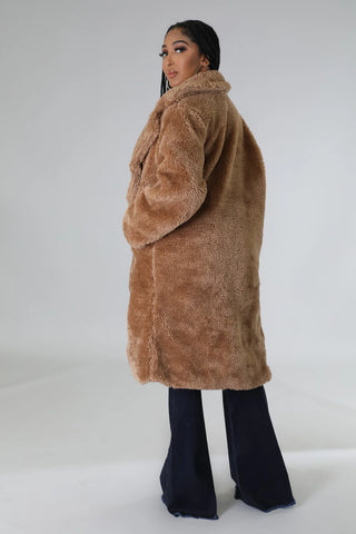Plush Faux Fur Teddy Coat, Oversized Sherpa Winter Coat