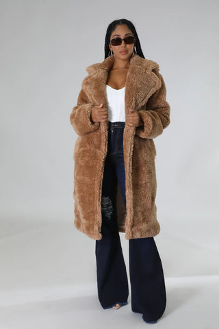 Plush Faux Fur Teddy Coat, Oversized Sherpa Winter Coat