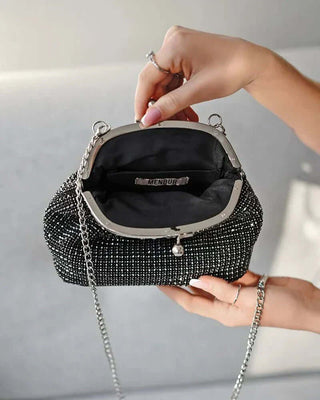 Top Handle Rhinestone Clutch Bag, Sparkly Embellished Purse