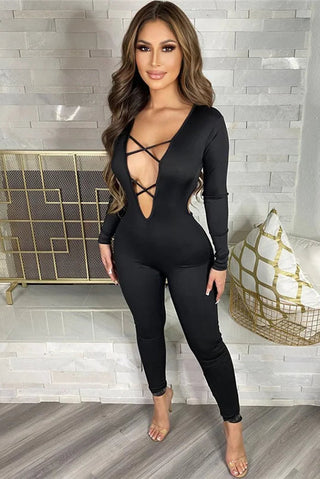 MARLEY PLUNGING JUMPSUIT