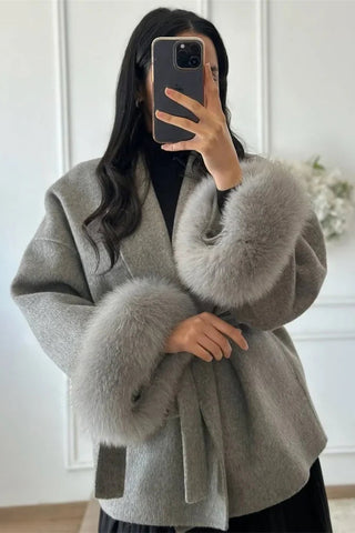 MIA FAUX FUR WRAP COAT