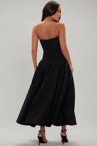 Strapless Corset Maxi Dress, A-line Deep-v Evening Gown
