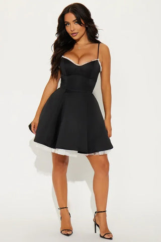 CARMELA Velvet Corset Mini Dress