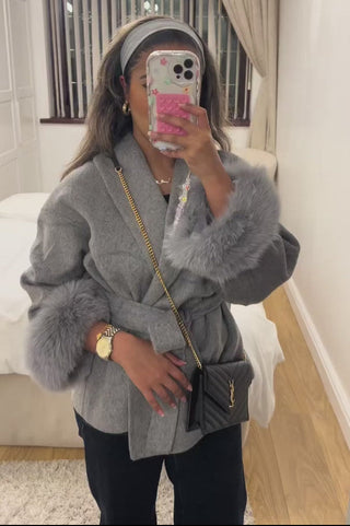 MIA FAUX FUR WRAP COAT